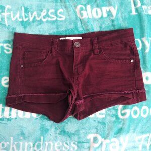 RSQ Malibu Short Burgundy Cuffed Booty Shorts Sz 5